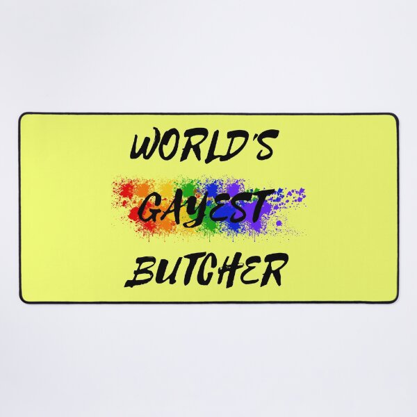 Item preview, World's Gayest Butcher LGBT Colors For Proud Gay Butchers In Yellow designed and sold by LuckyKermit.