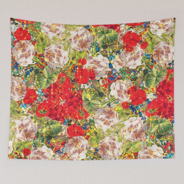 Item preview, Seamless floral pattern with leaves and colorful butterflies. designed and sold by BeInTouch.