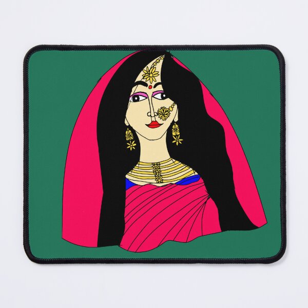Item preview, Girl in traditional Bengali wedding dress   designed and sold by Darkies-store.