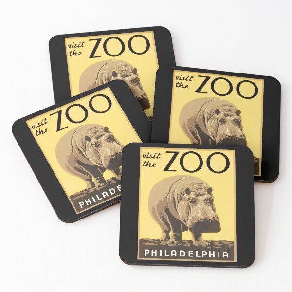 Item preview,  Visit the Philadelphia Zoo Hippo WPA Vintage Style designed and sold by mike-gray.