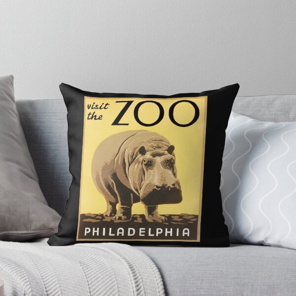 Item preview,  Visit the Philadelphia Zoo Hippo WPA Vintage Style designed and sold by mike-gray.