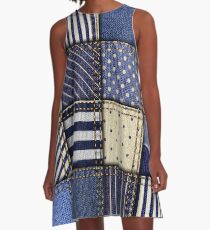 Jeans Textile Art - 4 A-Line Dress
