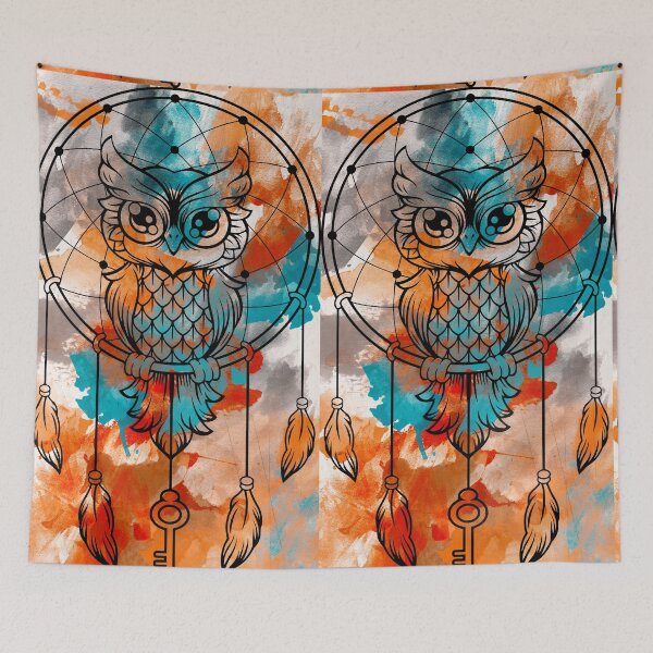 Aperçu de l'œuvre Owl Dream Catcher créée et vendue par Nora Gad.