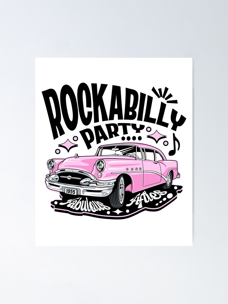 Rockabilly Style Pinup Girl Vintage Classic Hot Rod Rock and Roll Music  Poster for Sale by MemphisCenter