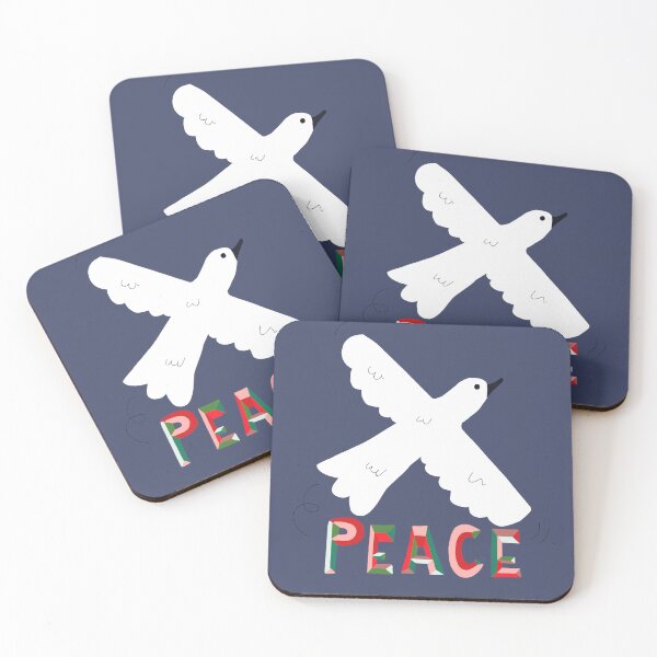 Item preview, Festive peace dove on deep blue background designed and sold by IlustraDeni.