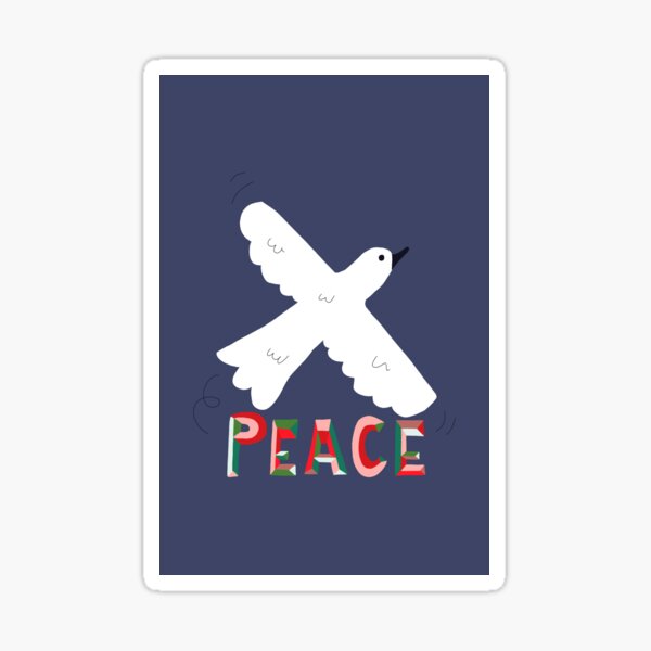 Festive peace dove on deep blue background Sticker