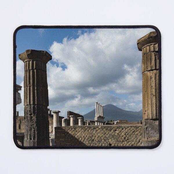 Item preview, Ancient Pompeii - the Forum Columns Framing Mount Vesuvius Volcano designed and sold by Georgia Mizuleva.