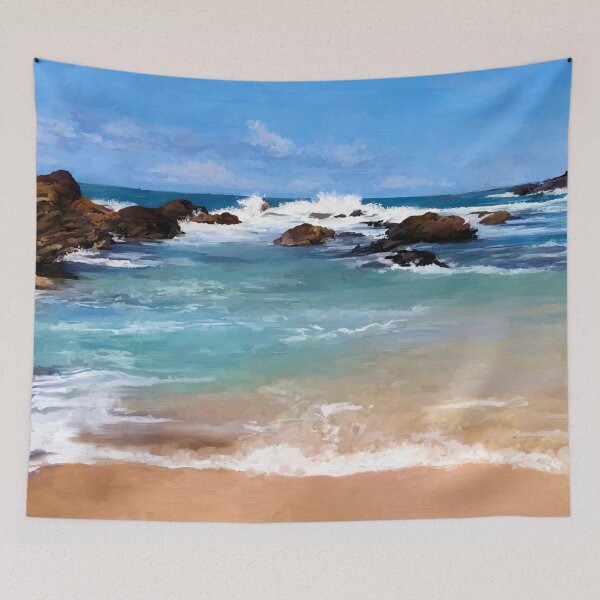 Item preview, Beach canvas oil painting, Landscape, sea side beautiful oil painting, sea view wall art designed and sold by theartofchanuka.