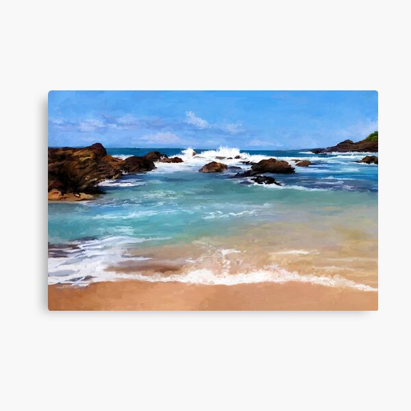 Item preview, Beach canvas oil painting, Landscape, sea side beautiful oil painting, sea view wall art designed and sold by theartofchanuka.