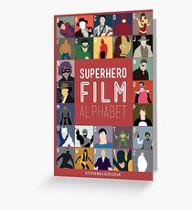 Superhero Film Alphabet Greeting Card
