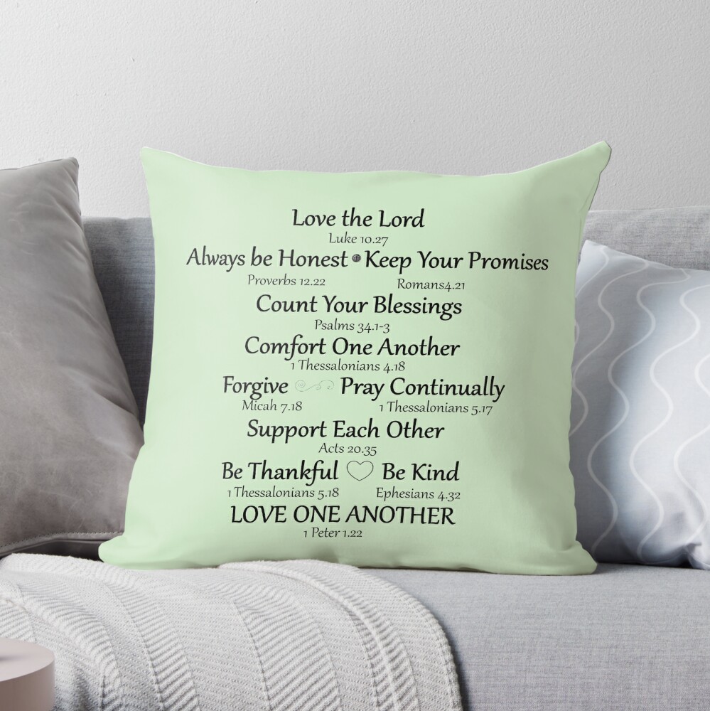 Inspirational Bible Quotes Throw Pillows 18x18 Set 