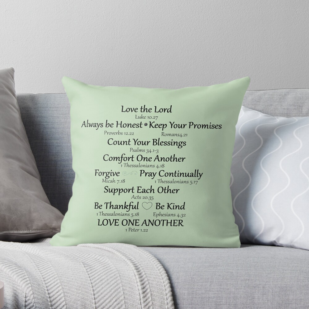 Inspirational Bible Quotes Throw Pillows 18x18 Set 