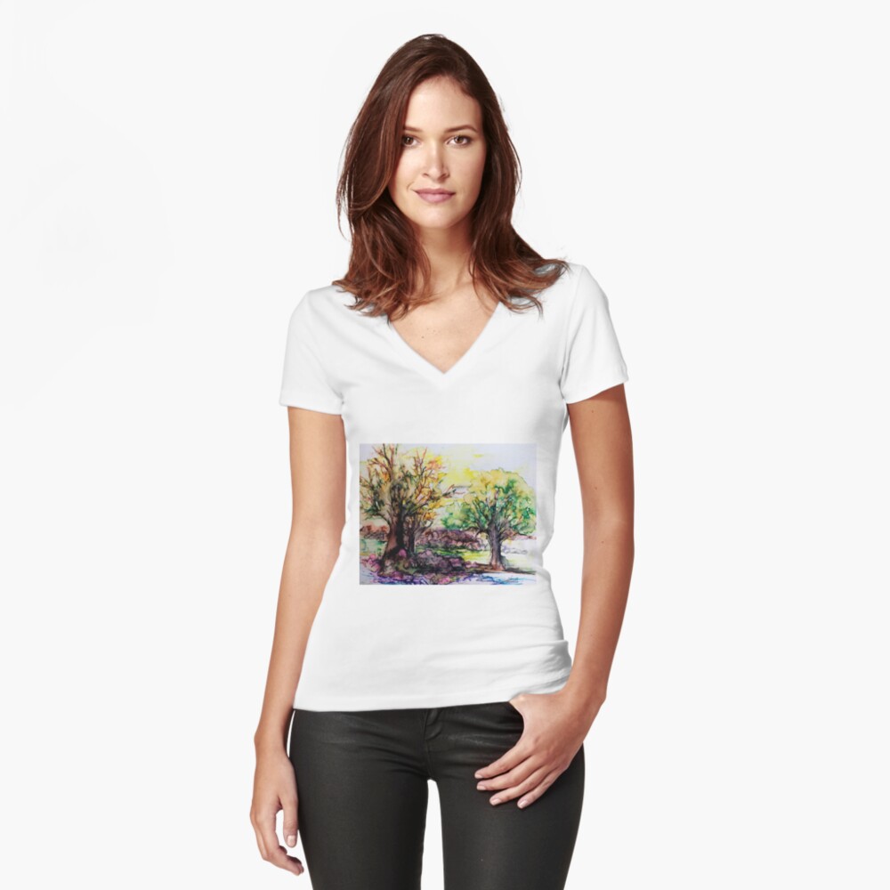 Item preview, Fitted V-Neck T-Shirt designed and sold by TSteeleArt.