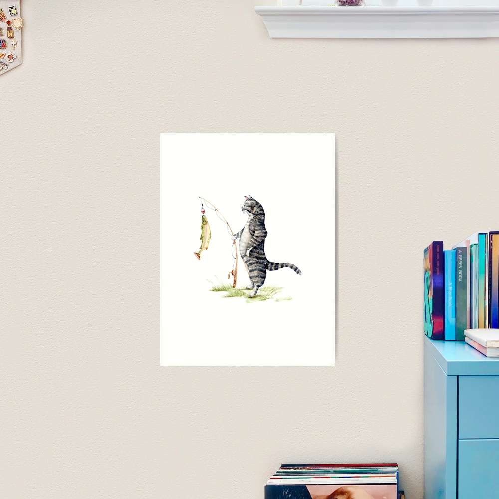 A Cat Fishing Trip - Captivating Cats Art Print – Laughing