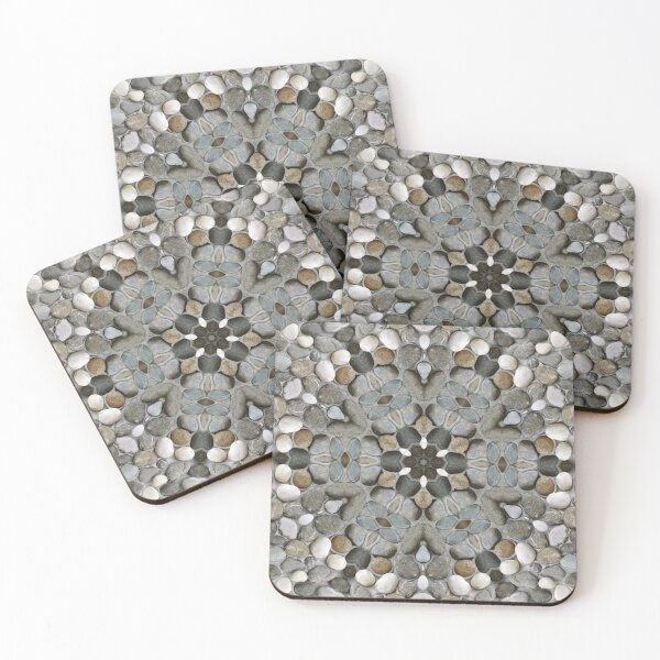 Item preview, symmetrically geometric naturally coloured pebble patterns designed and sold by mister-john.