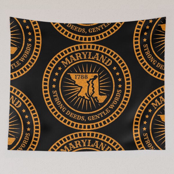 Item preview, Maryland State Slogan - MD Map Motto - Strong Deeds Gentle Words designed and sold by Ranggasme.