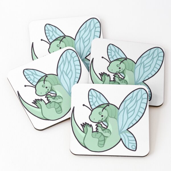 Item preview, Cute green flying dinosaur moth designed and sold by dinosaurfibi.