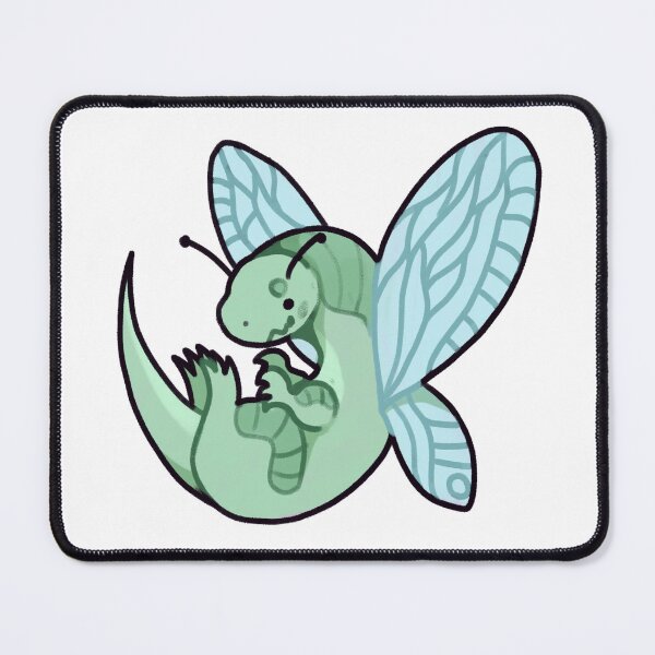 Item preview, Cute green flying dinosaur moth designed and sold by dinosaurfibi.