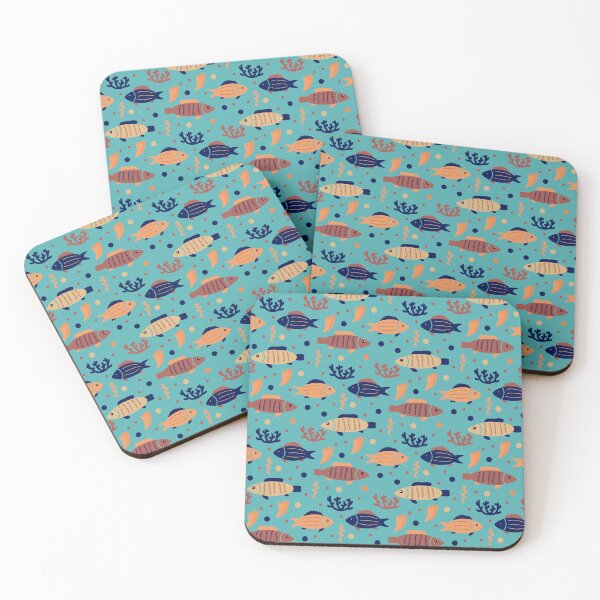 Item preview, flat textured fishes and seaweed designed and sold by Olyanazh.