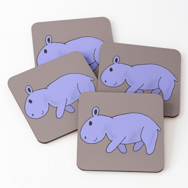 Item preview, Cute blue hippo walking designed and sold by MumWolf-Doodles.
