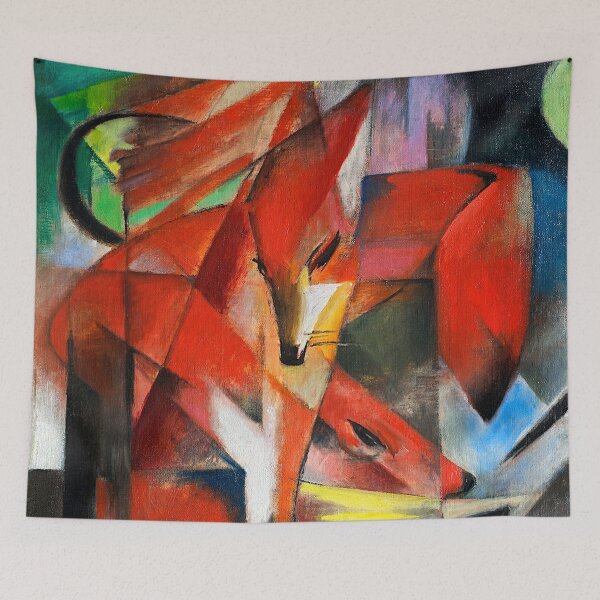 Item preview, The Foxes Cubist Modern art by Franz Marc designed and sold by blackdogshop.