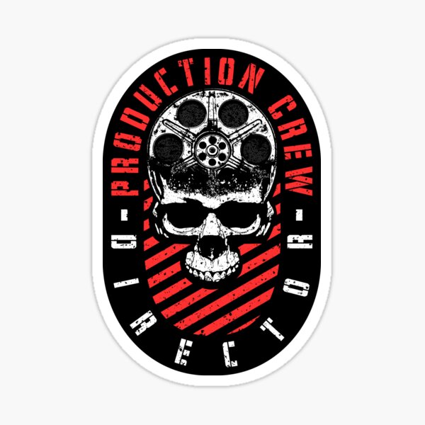 Item preview, Production Crew Director Filmmaker Film Halloween Skull designed and sold by GrandeDuc.