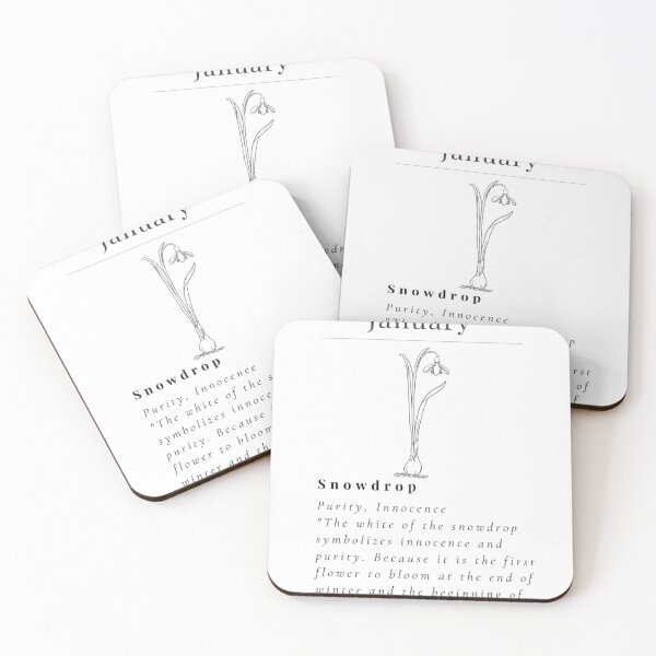 Item preview, Minimalistic Birth flower January Snowdrop flower meaning Innocence and Purity designed and sold by StarsRainDown.