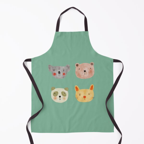 Item preview, Cute Watercolor Animal Faces Koala Coala Bear Panda Cat Zoo - Mint designed and sold by StudioAkubi.