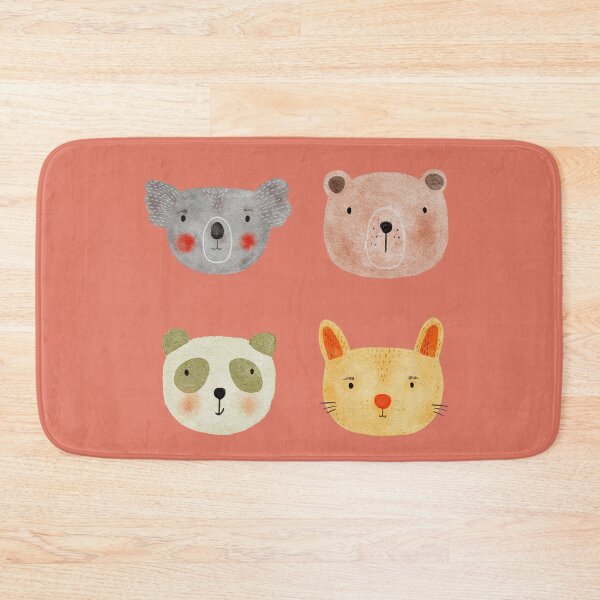 Item preview, Cute Watercolor Animal Faces Koala Coala Bear Panda Cat Zoo - Orange designed and sold by StudioAkubi.