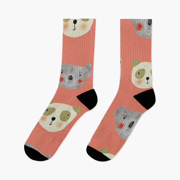 Item preview, Cute Watercolor Animal Faces Koala Coala Bear Panda Cat Zoo - Orange designed and sold by StudioAkubi.