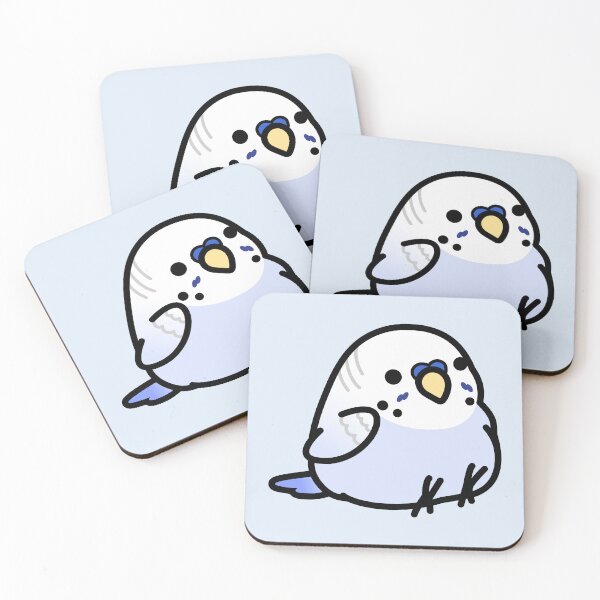 Item preview, Custom Chubby Dilute Blue Budgie Sitting designed and sold by birdhism.