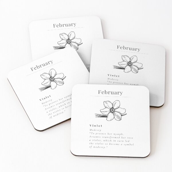 Item preview, Minimalistic Birth flower February Violet flower meaning Modesty designed and sold by StarsRainDown.