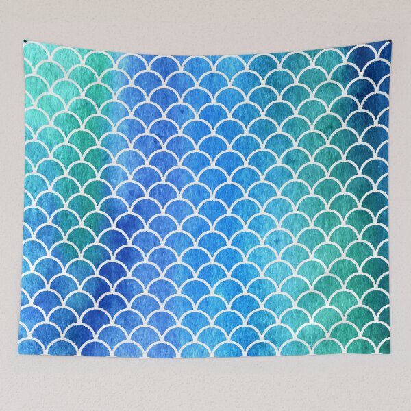 Item preview, Blue Green Mermaid Scales designed and sold by PotluckPrints.