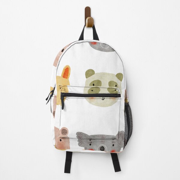 Item preview, Cute Watercolor Animal Faces Koala Coala Bear Panda Cat Zoo - White designed and sold by StudioAkubi.