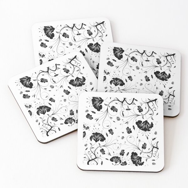 Item preview, Floral Texture-black & white flowers designed and sold by badretop.