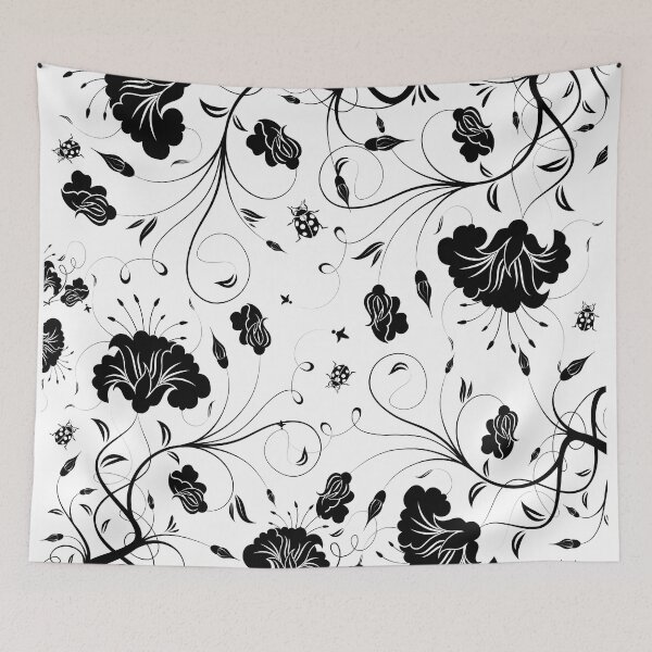 Item preview, Floral Texture-black & white flowers designed and sold by badretop.