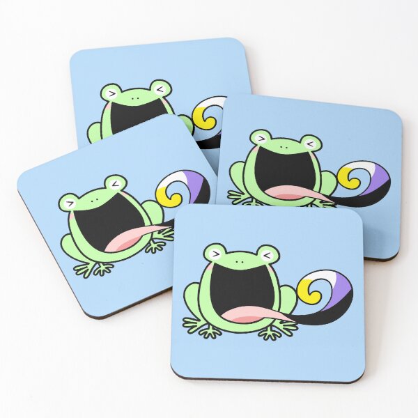 Item preview, LGBTQ Non-Binary Pride flag frog designed and sold by pookkudesign.