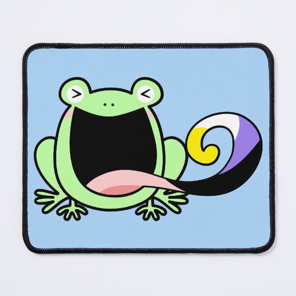Item preview, LGBTQ Non-Binary Pride flag frog designed and sold by pookkudesign.