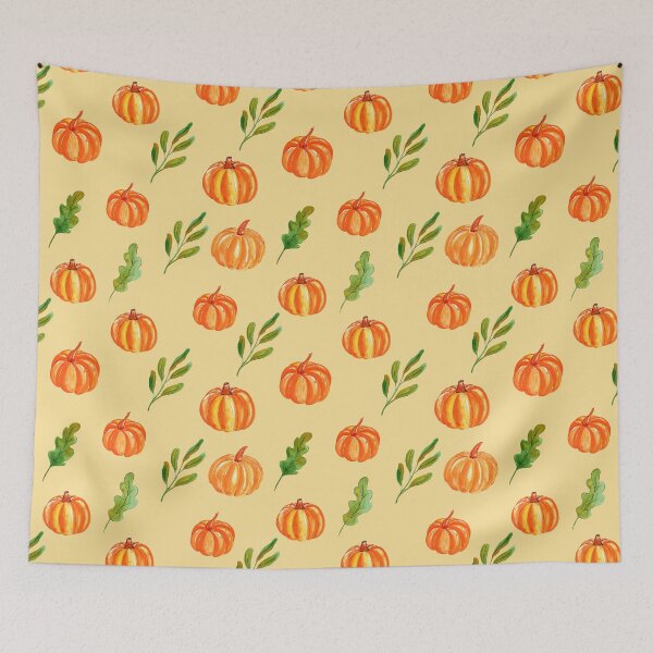 Item preview, Watercolor pumpkins seamless pattern designed and sold by pinkyfish1010.