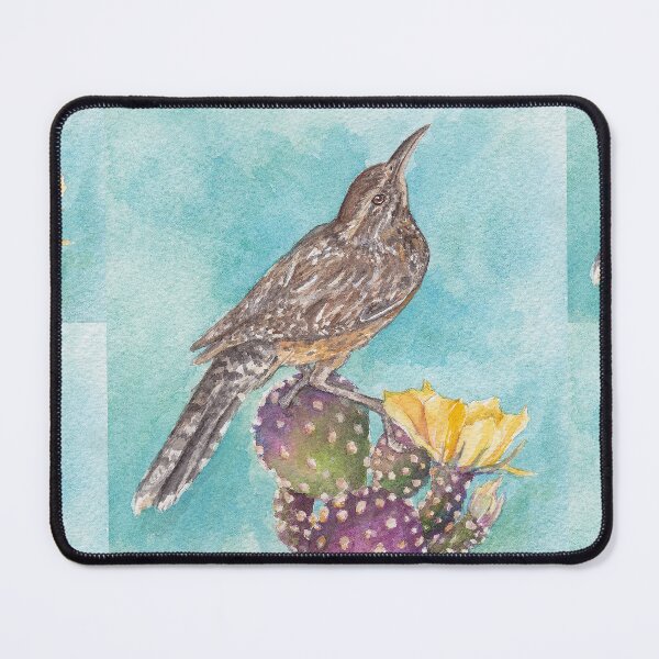 Item preview, Cactus Wren on Purple Prickly Pear, Sonoran Desert designed and sold by tracyannholmes.