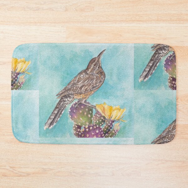 Item preview, Cactus Wren on Purple Prickly Pear, Sonoran Desert designed and sold by tracyannholmes.