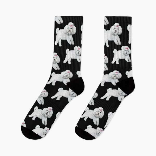 Item preview, Bolognese dog // white puppy dog with bow painted in acrylic designed and sold by MagentaRose.
