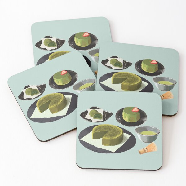 Item preview, Assorted Matcha Desserts - Hot Green Tea, Cake, Mochi and Pudding designed and sold by Alicia Chee.