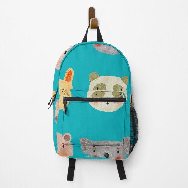 Item preview, Cute Watercolor Animal Faces Koala Coala Bear Panda Cat Zoo - Teal designed and sold by StudioAkubi.
