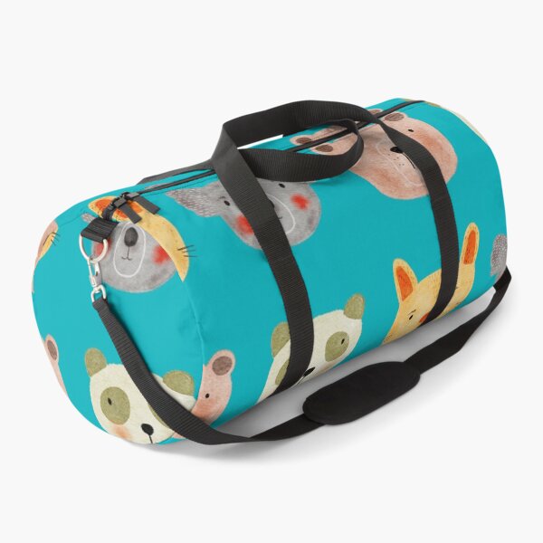Item preview, Cute Watercolor Animal Faces Koala Coala Bear Panda Cat Zoo - Teal designed and sold by StudioAkubi.