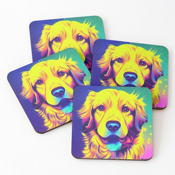 Item preview, Golden Retriever -  Synthwave  - Popart designed and sold by PeanutArtCorner.