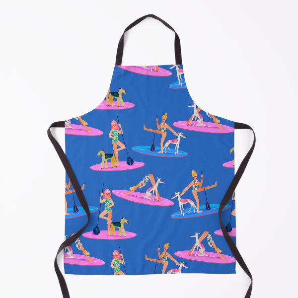 Item preview, Girl doing yoga on Sap board and dog pattern designed and sold by Vera Styles.