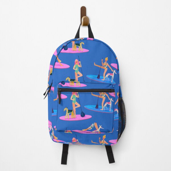 Item preview, Girl doing yoga on Sap board and dog pattern designed and sold by Vera Styles.