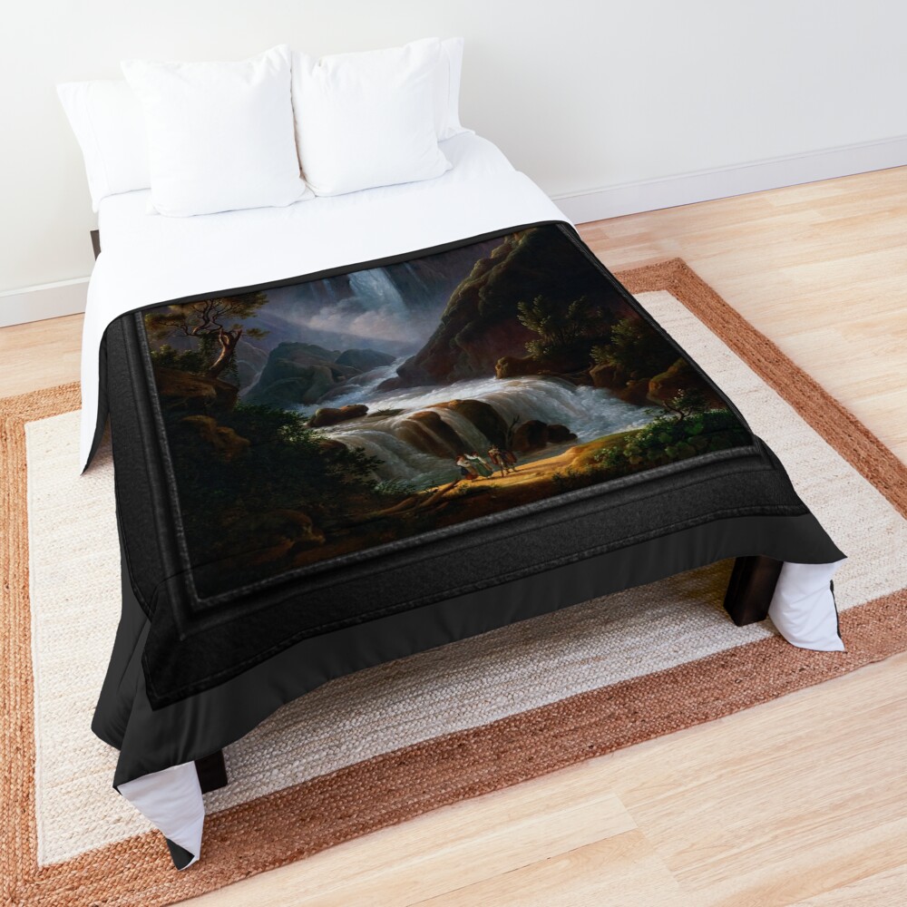 A View Of The Waterfalls At Terni With Figures In The Foreground by Martin Verstappen