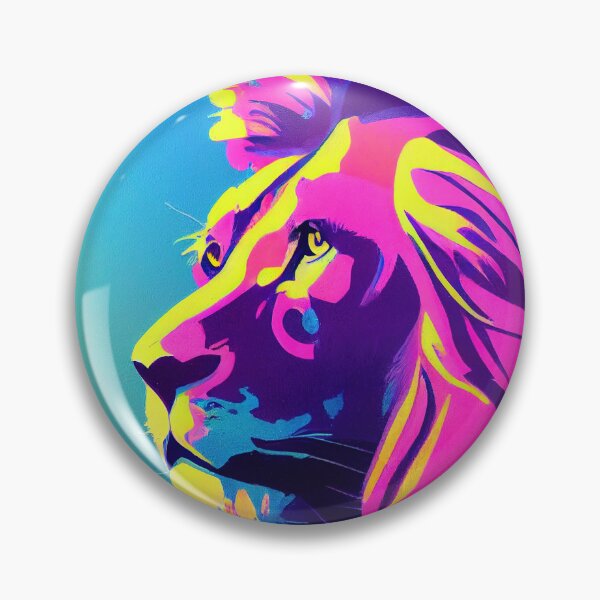 Aperçu de l'œuvre Lion -Pop Art - Synthwave créée et vendue par PeanutArtCorner.